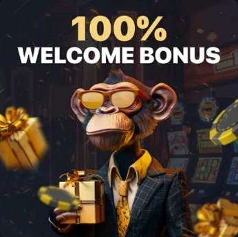 HugeWin 100% welcome bonus banner